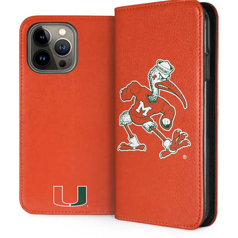 University of Miami Sebastian Mascot iPhone 15 Pro Max Folio Case